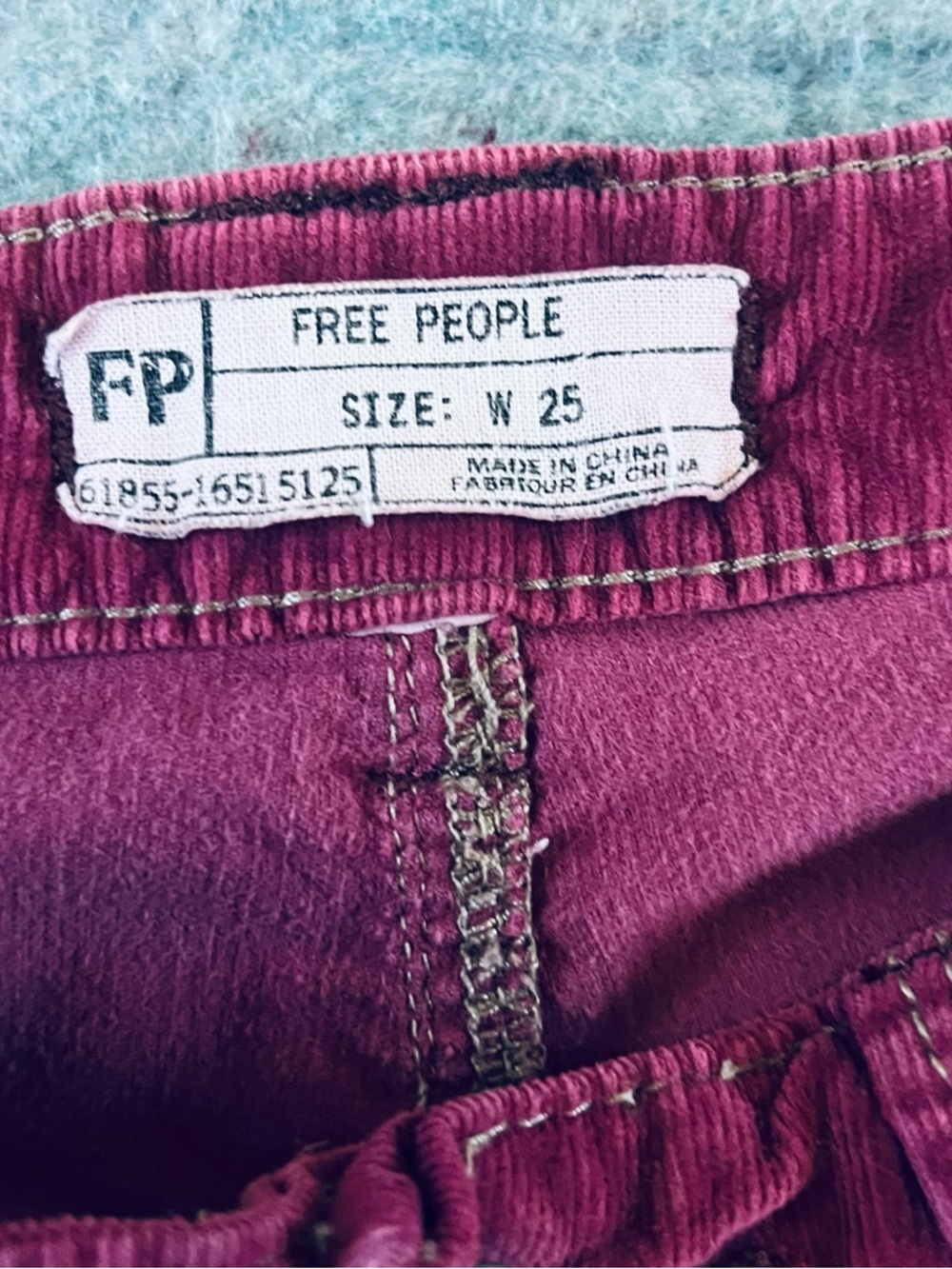 Free People Wine Corduroy Flare Pants - Picture 2 of 4